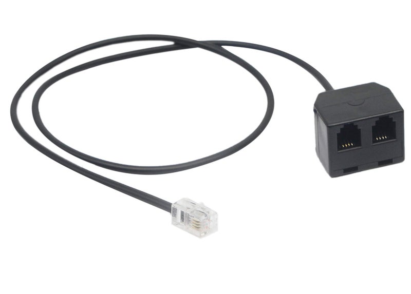 SinLoon RJ9 Telephone Training Adapter Y Splitter RJ9 Headset Extension Cord Adapter 1 Male to 2 Female Connector for IP Phones (2 RJ9 FM) - Image 4